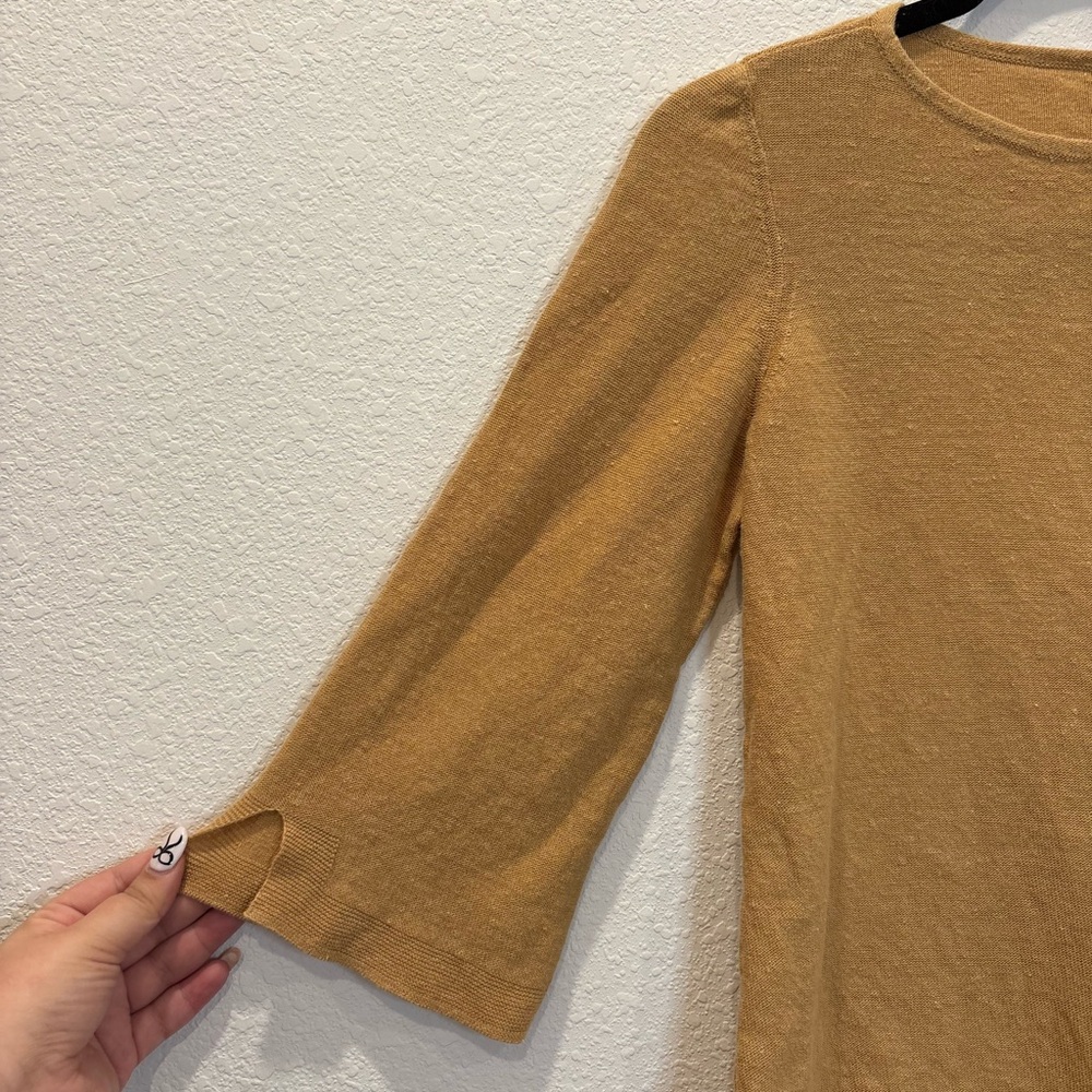 J. Jill Women's Camel Long Sleeve Top - Picture 3 of 6